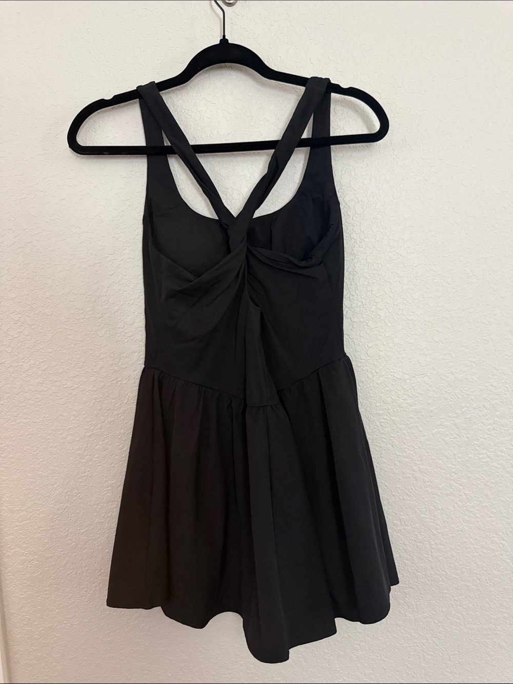 HALARA Black Twist-Back Skater Dress M - Picture 2 of 4